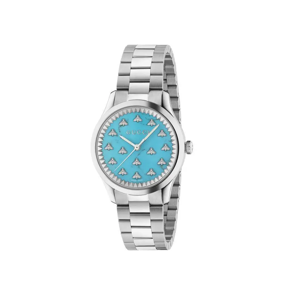 Gucci G-Timeless YA1265044 Turquoise Steel Multibee Watch for Women 