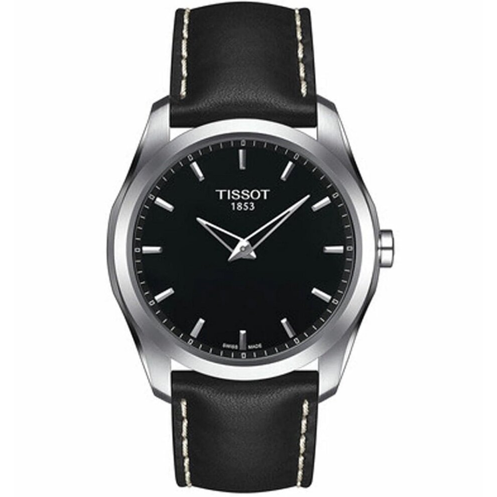 Tissot t0354461605102 Men's Black Leather Strap Watches
