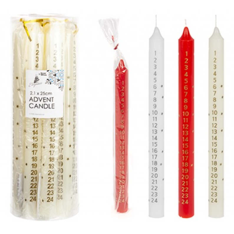 Christmas Advent Candles 25cm Risus Wholesale