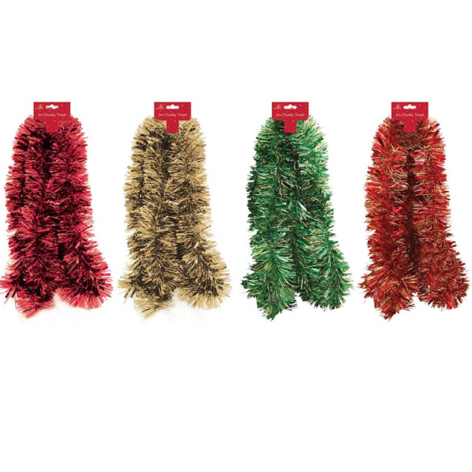 Assorted Christmas Tinsel 2m Wholesale Christmas Decorations
