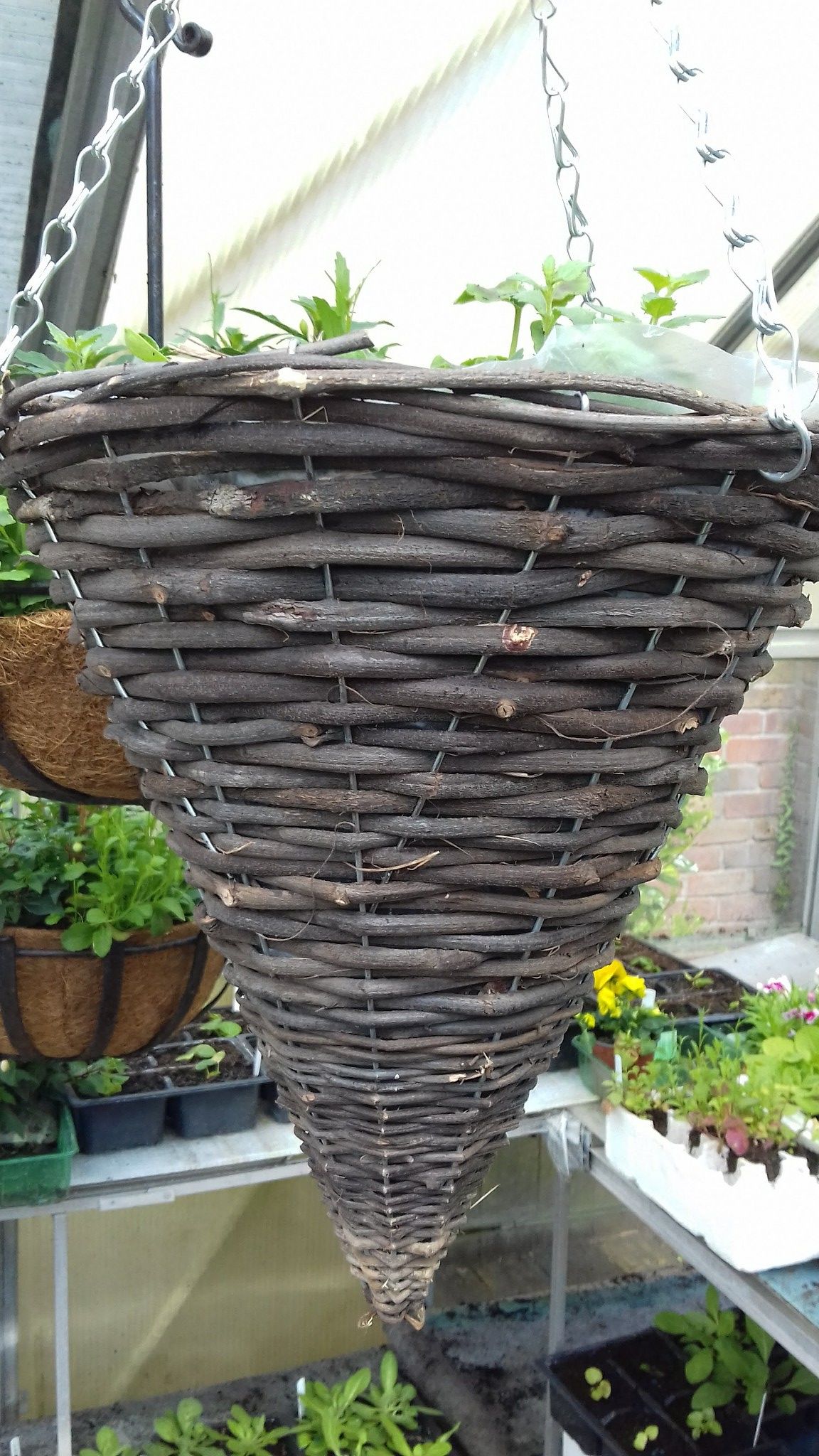 12" ConeShaped Rattan Hanging Basket Gardening Galore