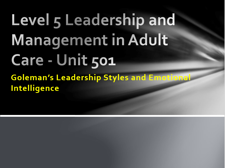 Golemans Leadership Styles Teaching/Training Resources
