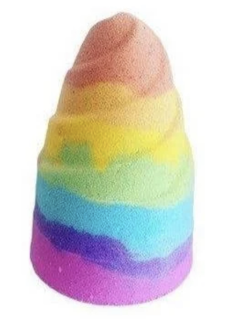 Rainbow unicorn horn bath bomb