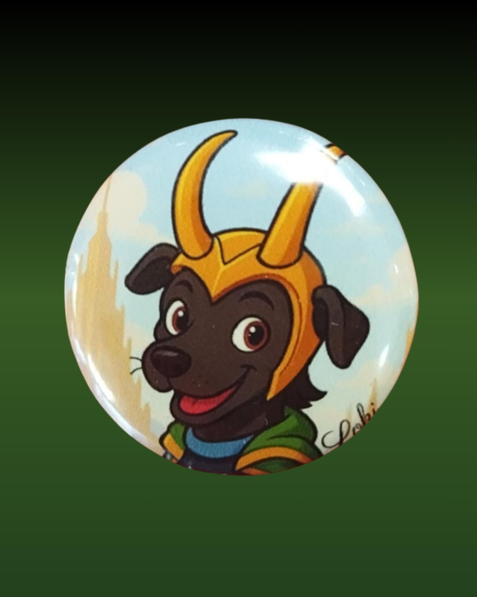 Loki the Holyhugger Button Badge