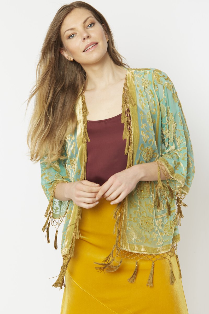 rose gold kimono jacket