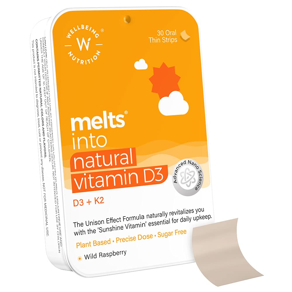 Wellbeing Nutrition Melts Natural Vitamin D3+K2 (MK-7)