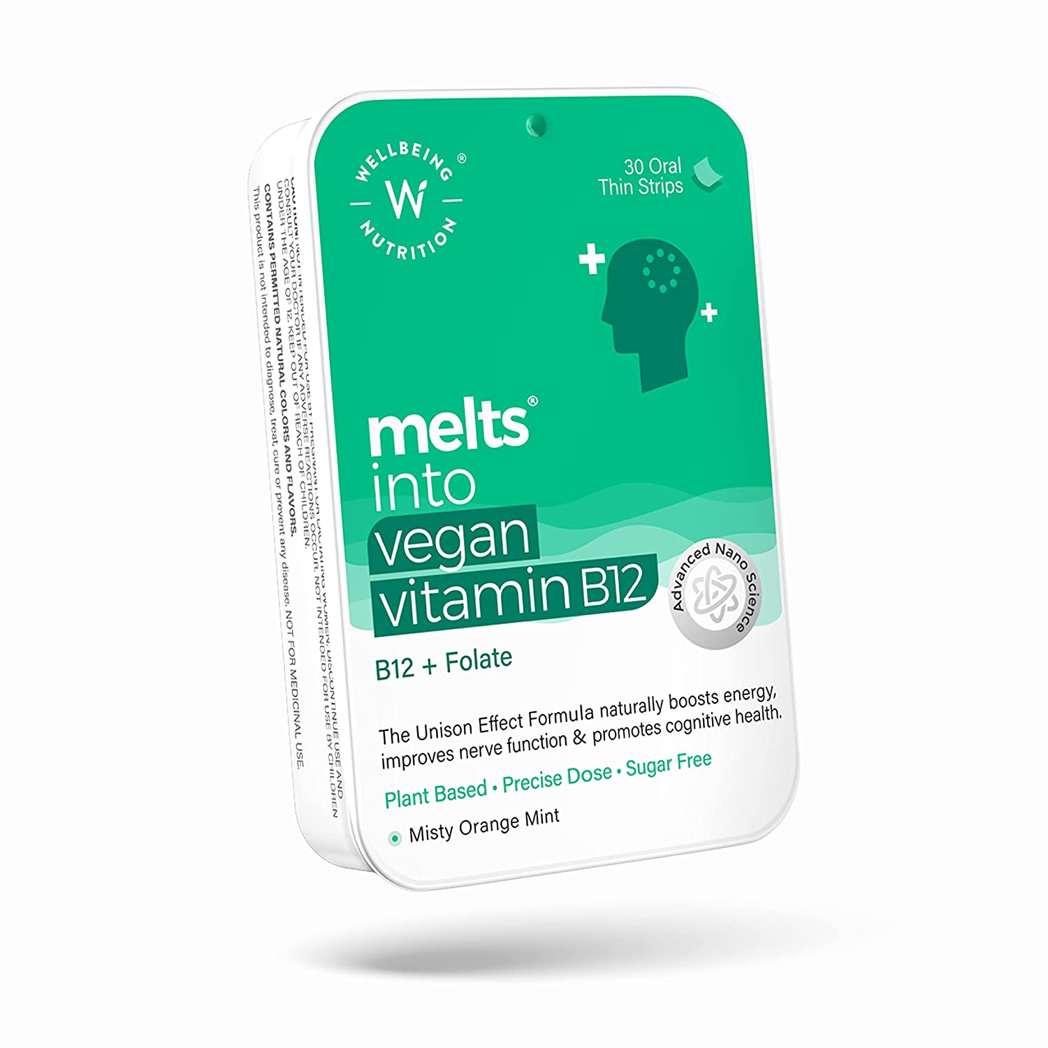 Wellbeing Nutrition Melts Vegan Vitamin B12 (Methylcobalamin)