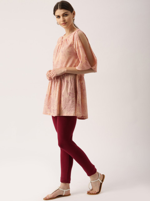 Pink Printed A-Line Kurta : M