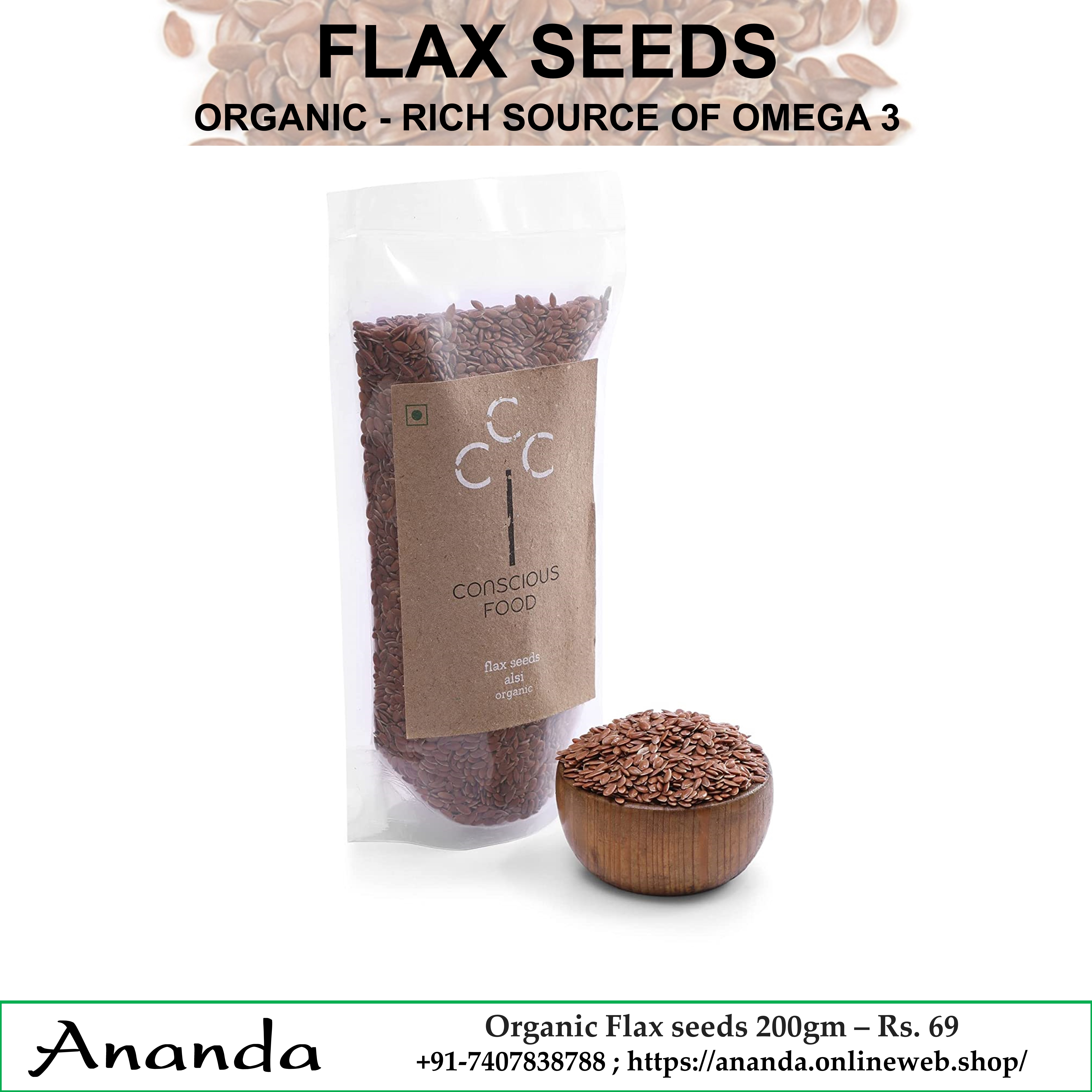 Organic Flax seeds 200gm