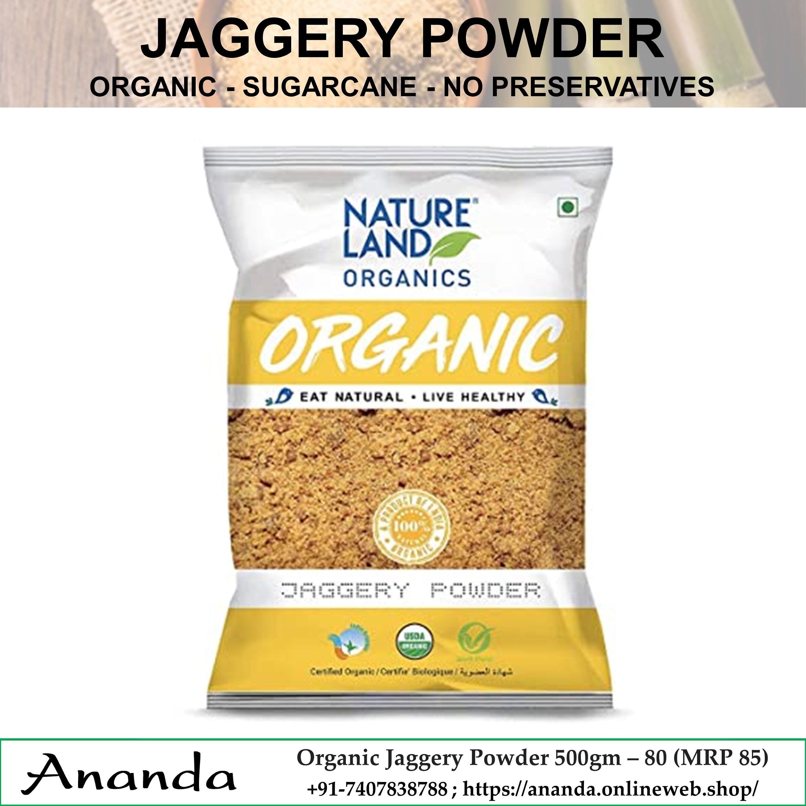 Organic Jaggery powder 500gm