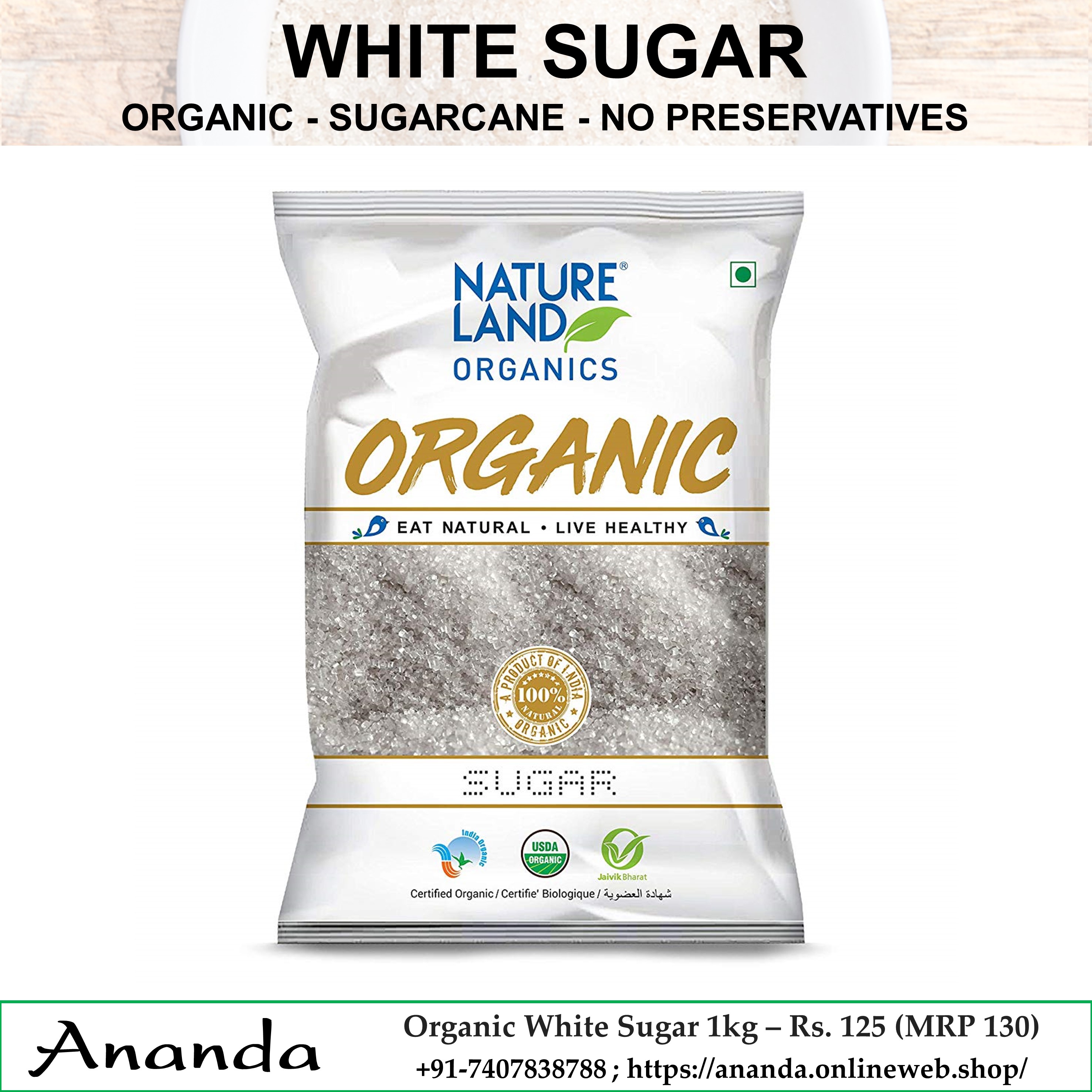 Organic White Sugar 1kg