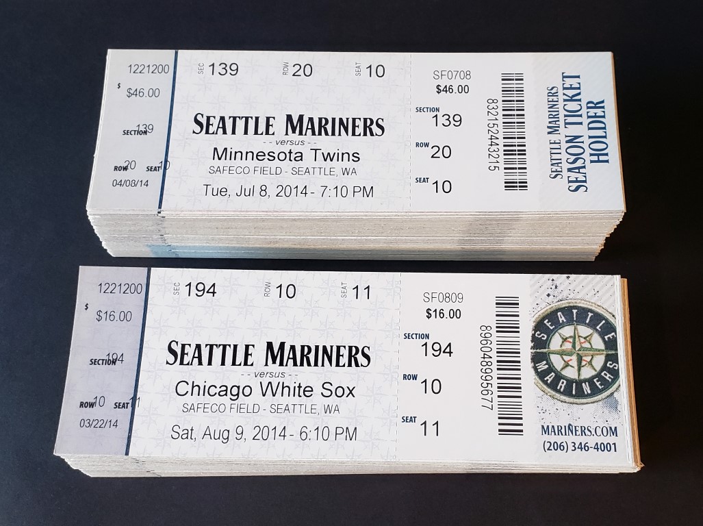 2014 Seattle Mariners Full Unused Baseball Ticket YOU PICK Various
