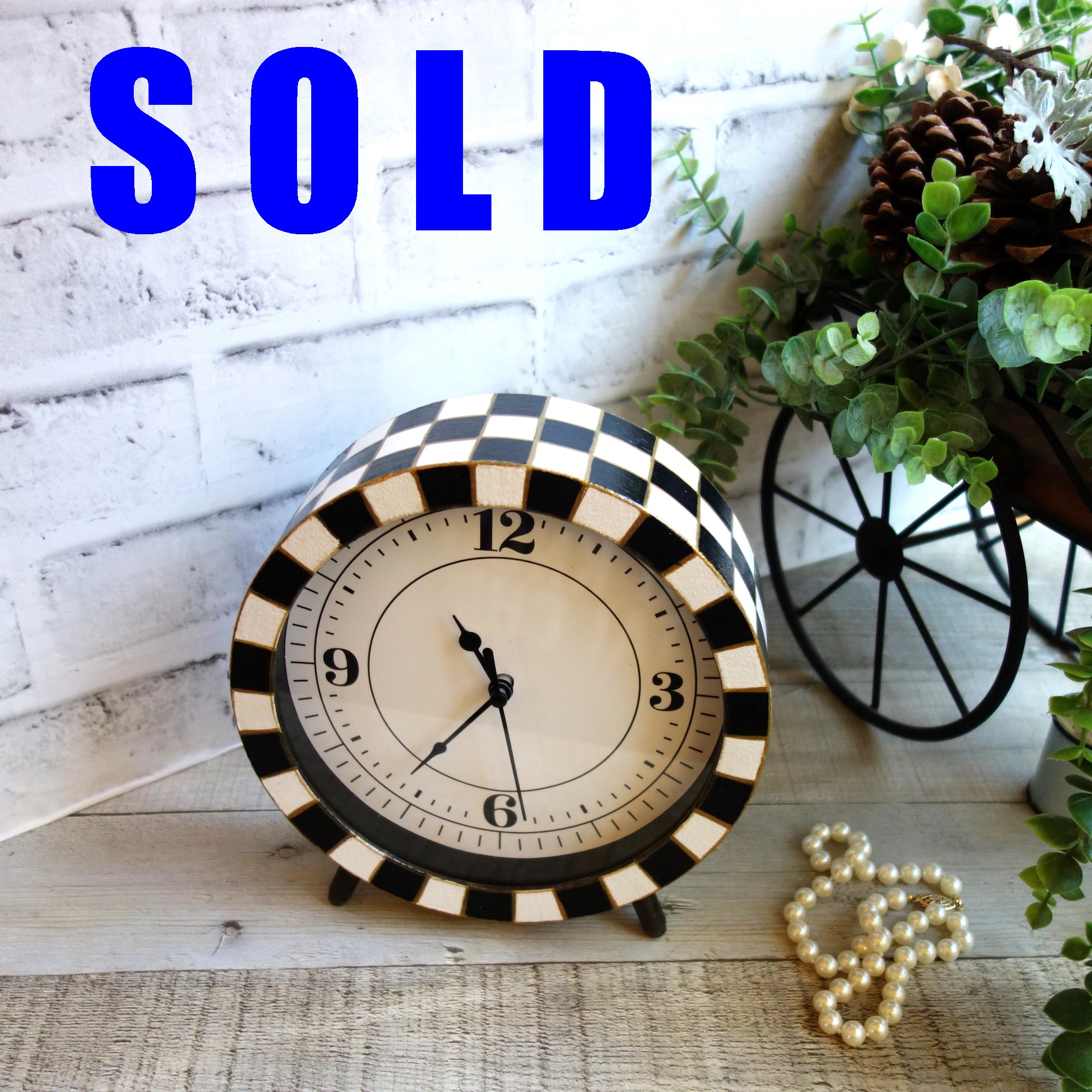 Checked Bedside Clock Buffalo Check Table Clock