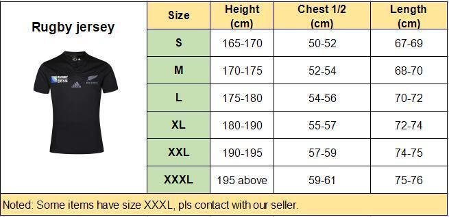 Rugby F1 AFL size guides