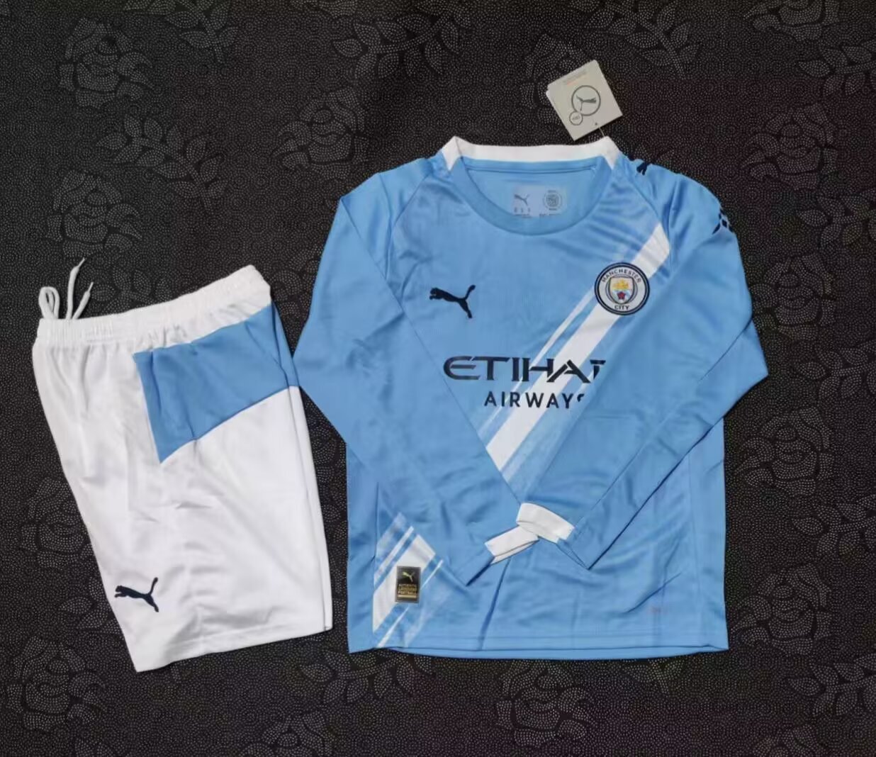 Manchester City home long sleeve kids