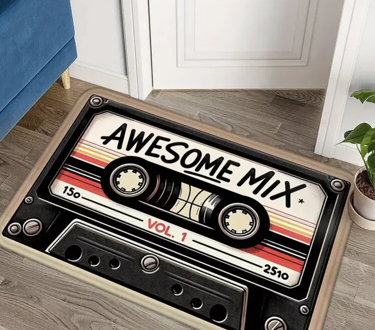 Cassette Tape Rug Floor Mat - Retro (L) 90x60cm