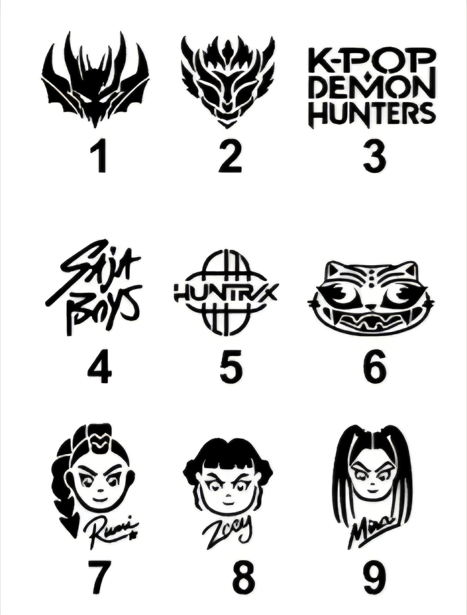 K-Pop Demon hunters face paint stencils