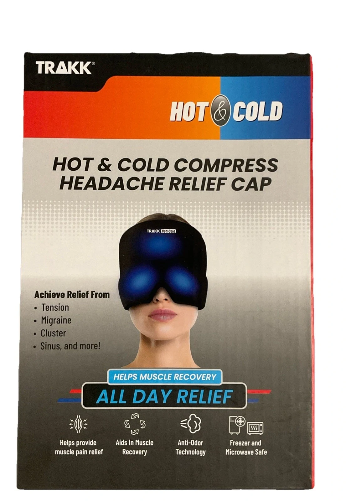 Trakk Hot And Cold Compress Headache Relief Cap One Size Fits All New