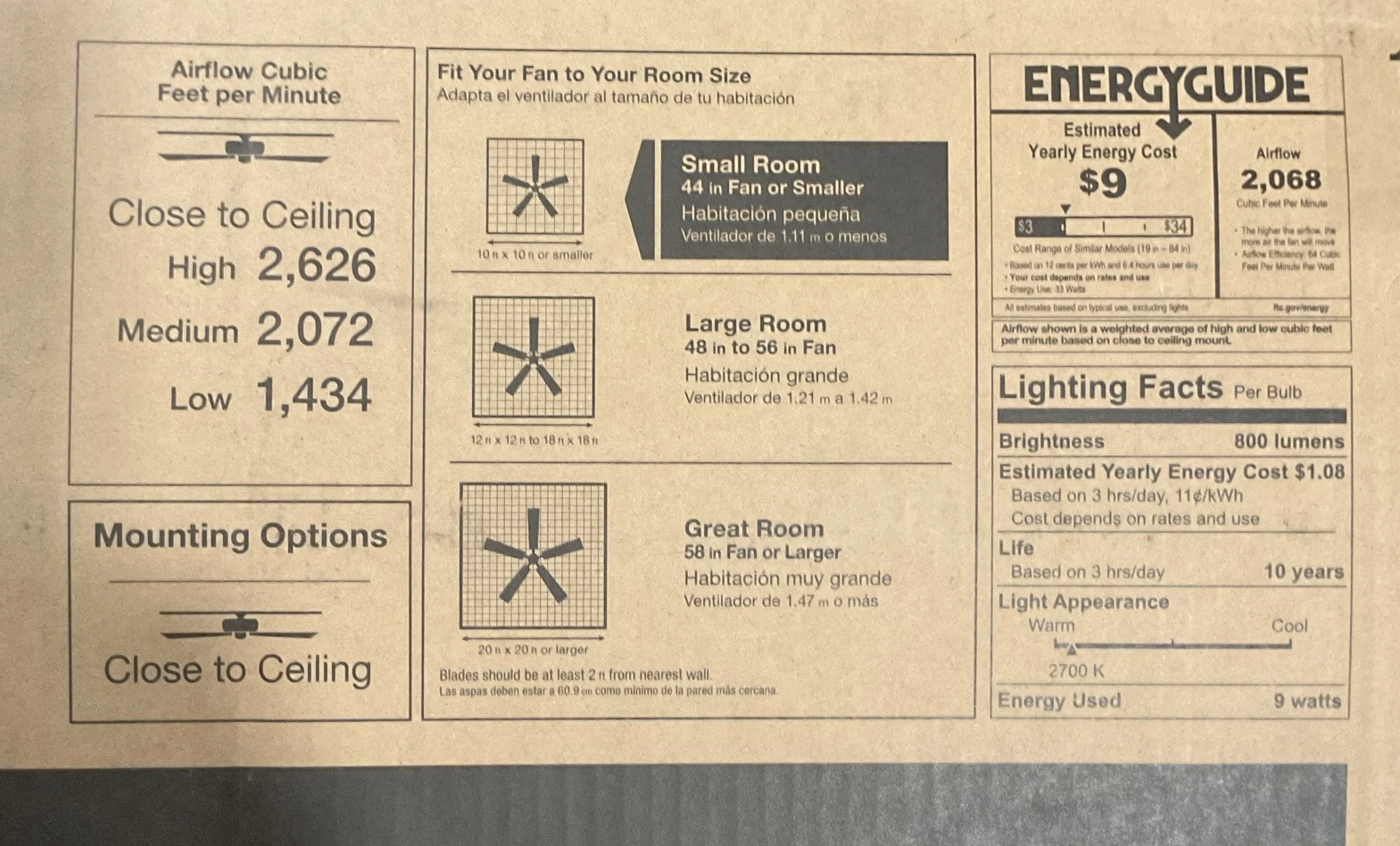 Clarkston II 44 in. LED Indoor Brushed Nickel Ceiling Fan with Light Kit