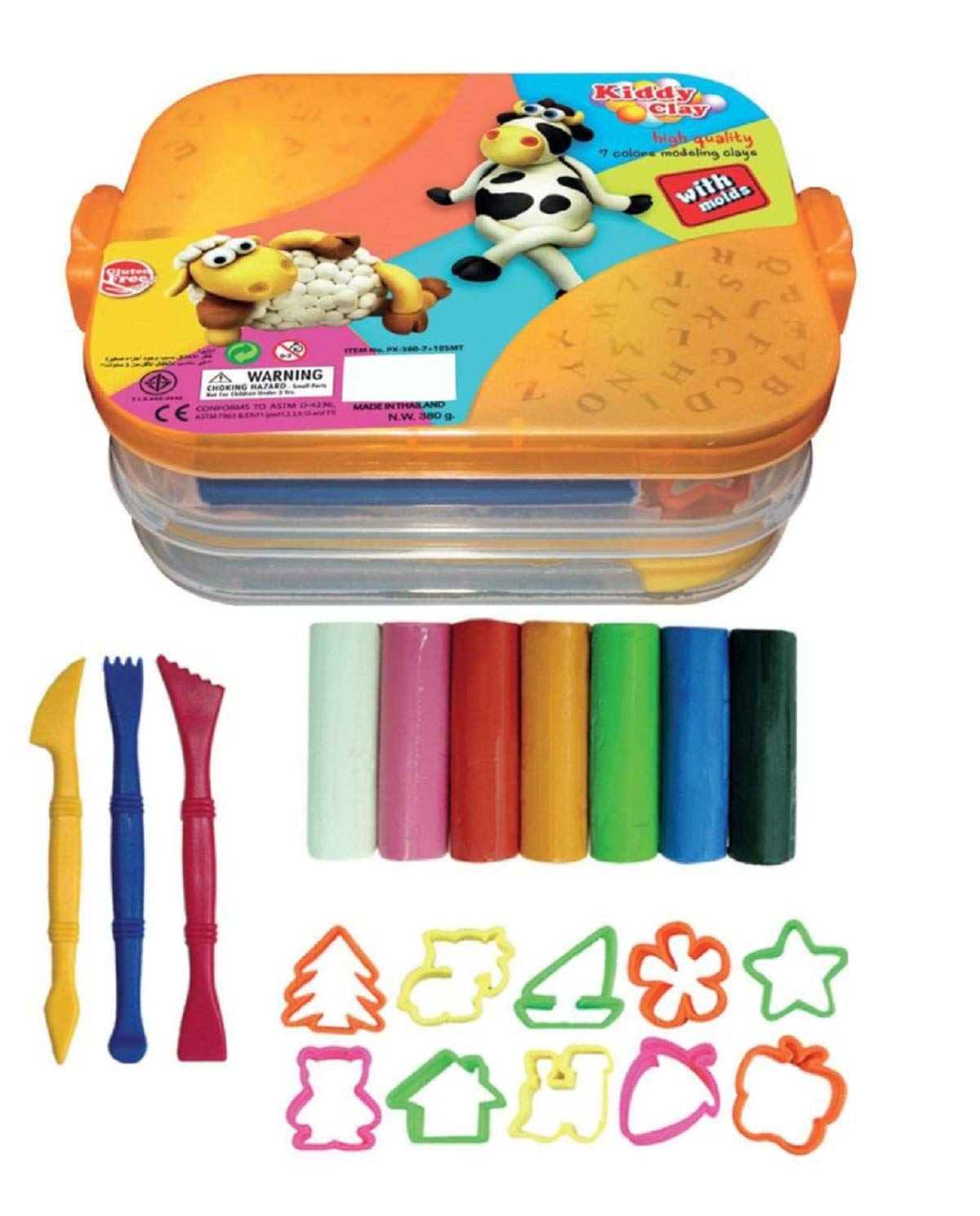 Kiddy Clay Modelling Clay set of 7Color and 10 Mold