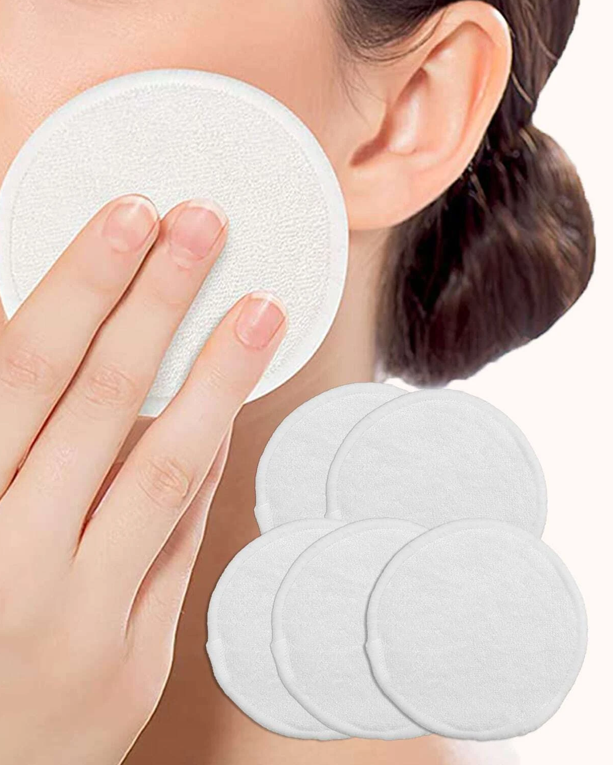 Cotton Face Pads 12pcs + Mesh Bag