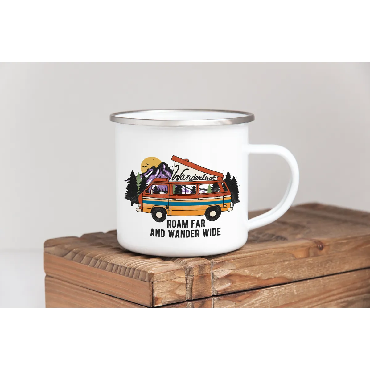 Roam Far And Wander Wide - Enamel Mug
