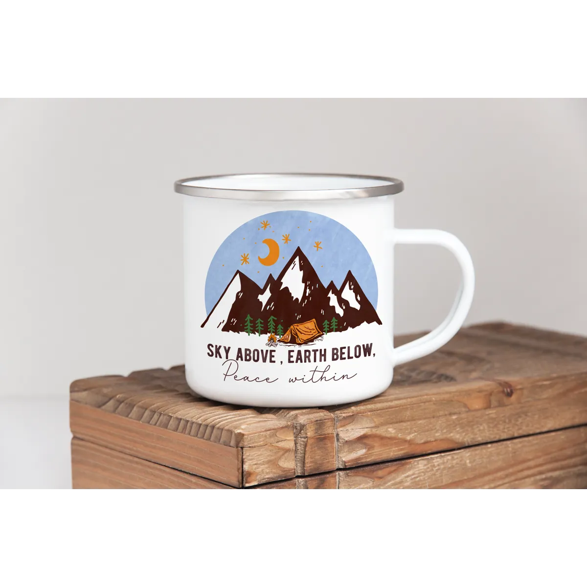 Sky Above Earth Below Peace Within - Enamel Mug
