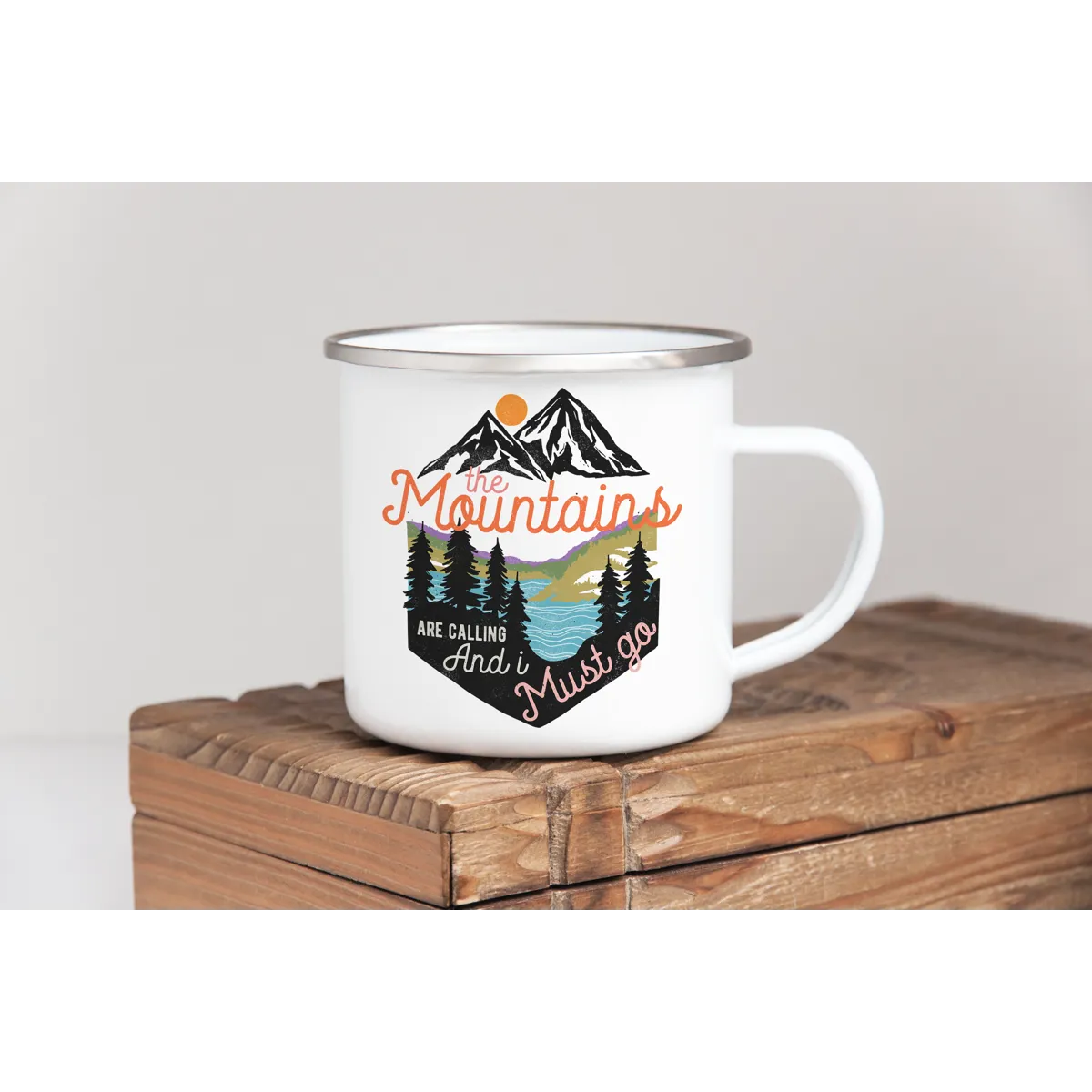 The Mountains Are Calling - Enamel Mug