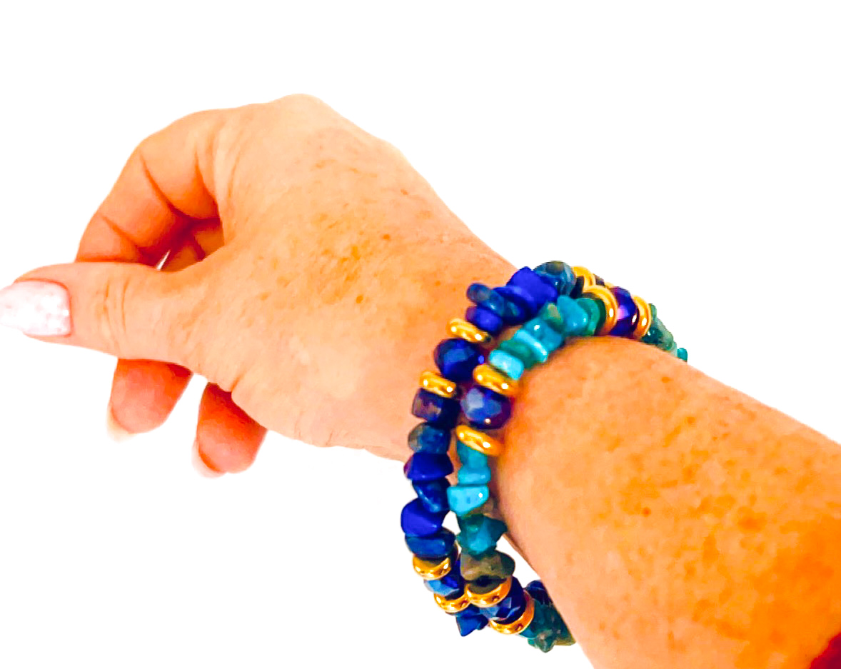 Vakkert armbånd i azuritt