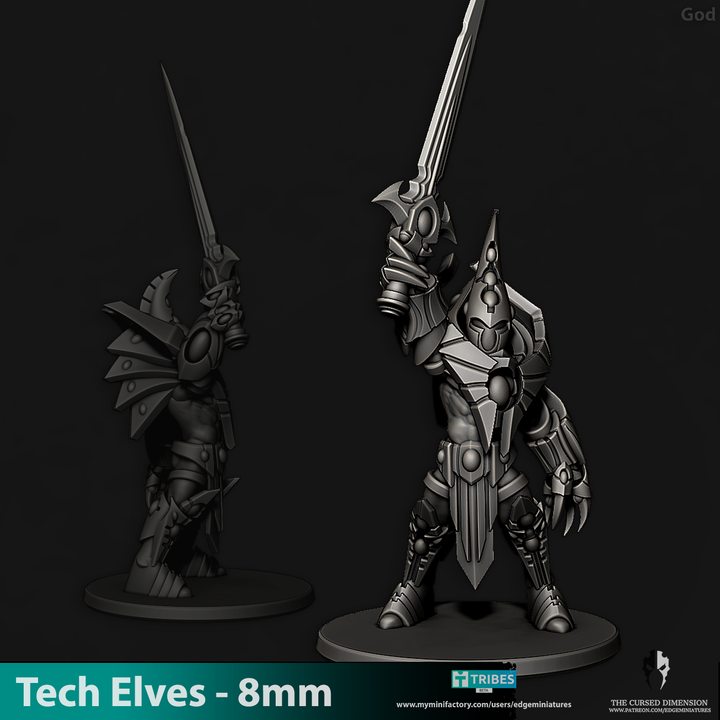 Tech Elves god - 8mm Edge Miniatures