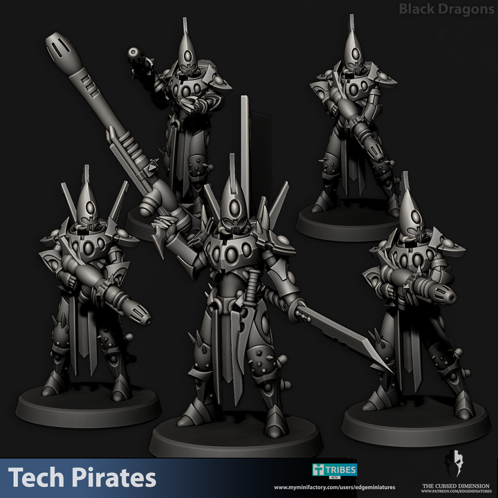 Tech Pirates Black Dragons 28mm - Edge Miniatures