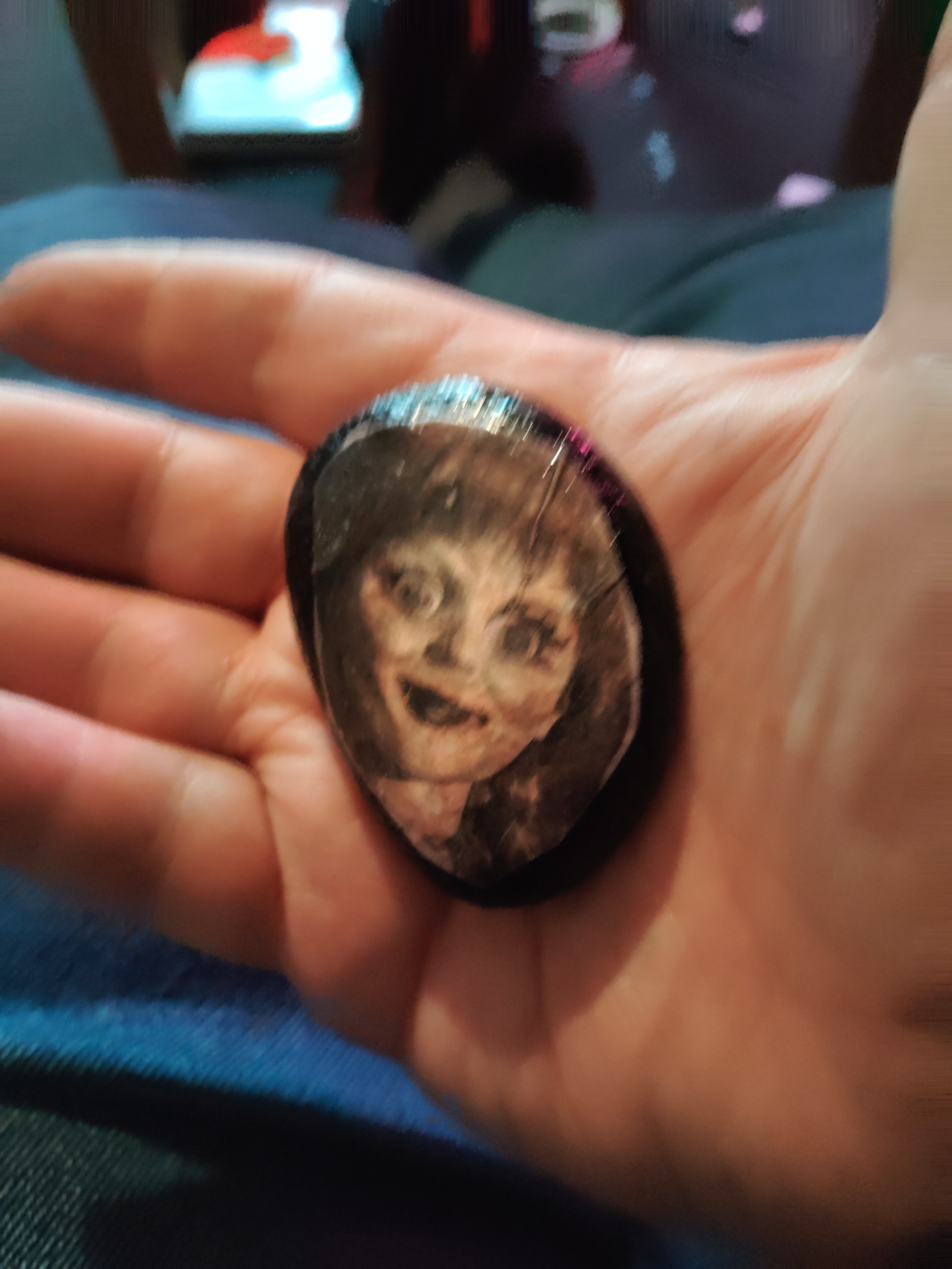 Handcrafted : Annabell Decorated Horror Rock | Collectors Item OOAK