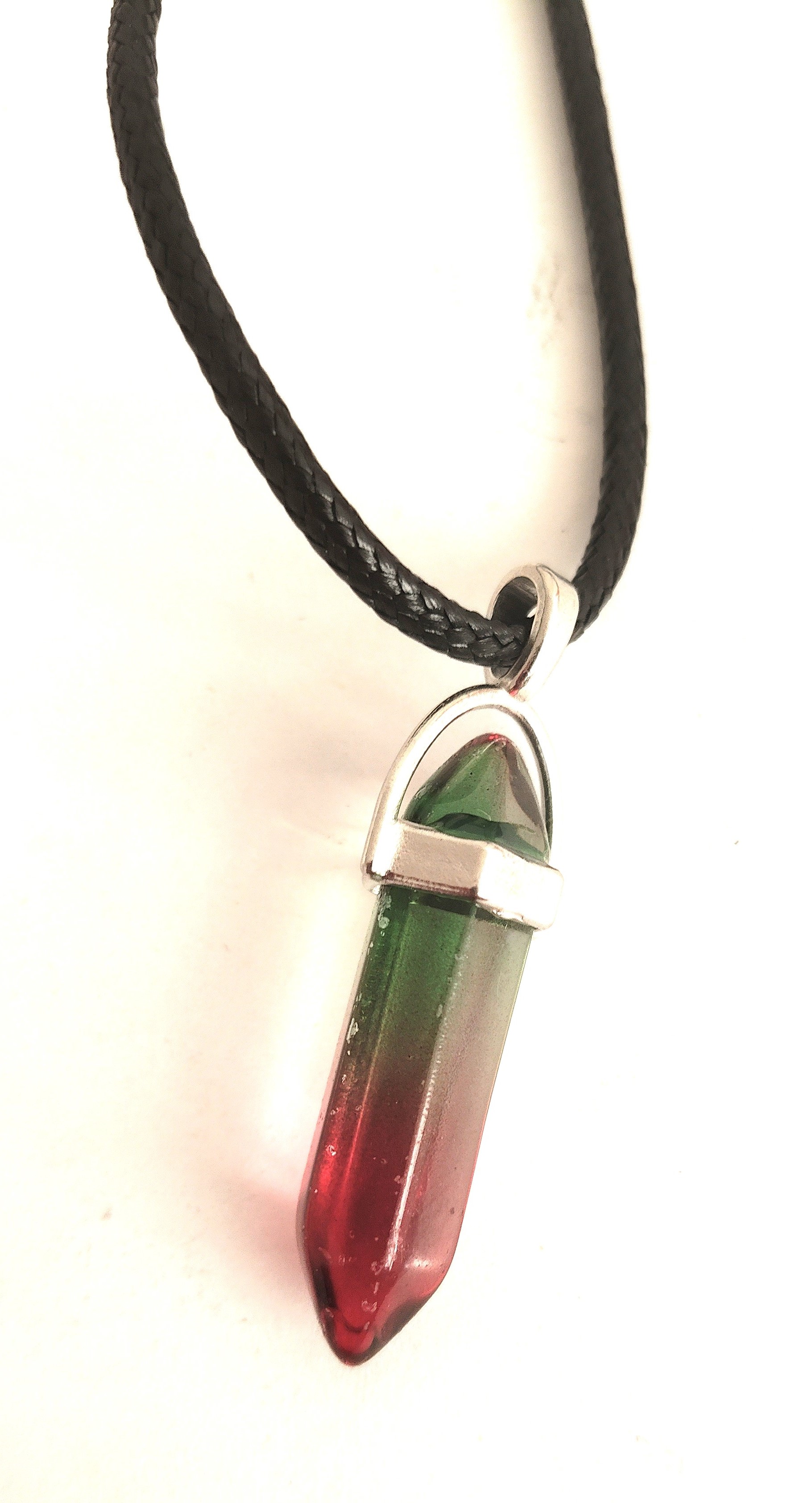 Beautiful Handmade Red / Greenish Pendant / Necklace | Emo | Goth | Punk | Wicca