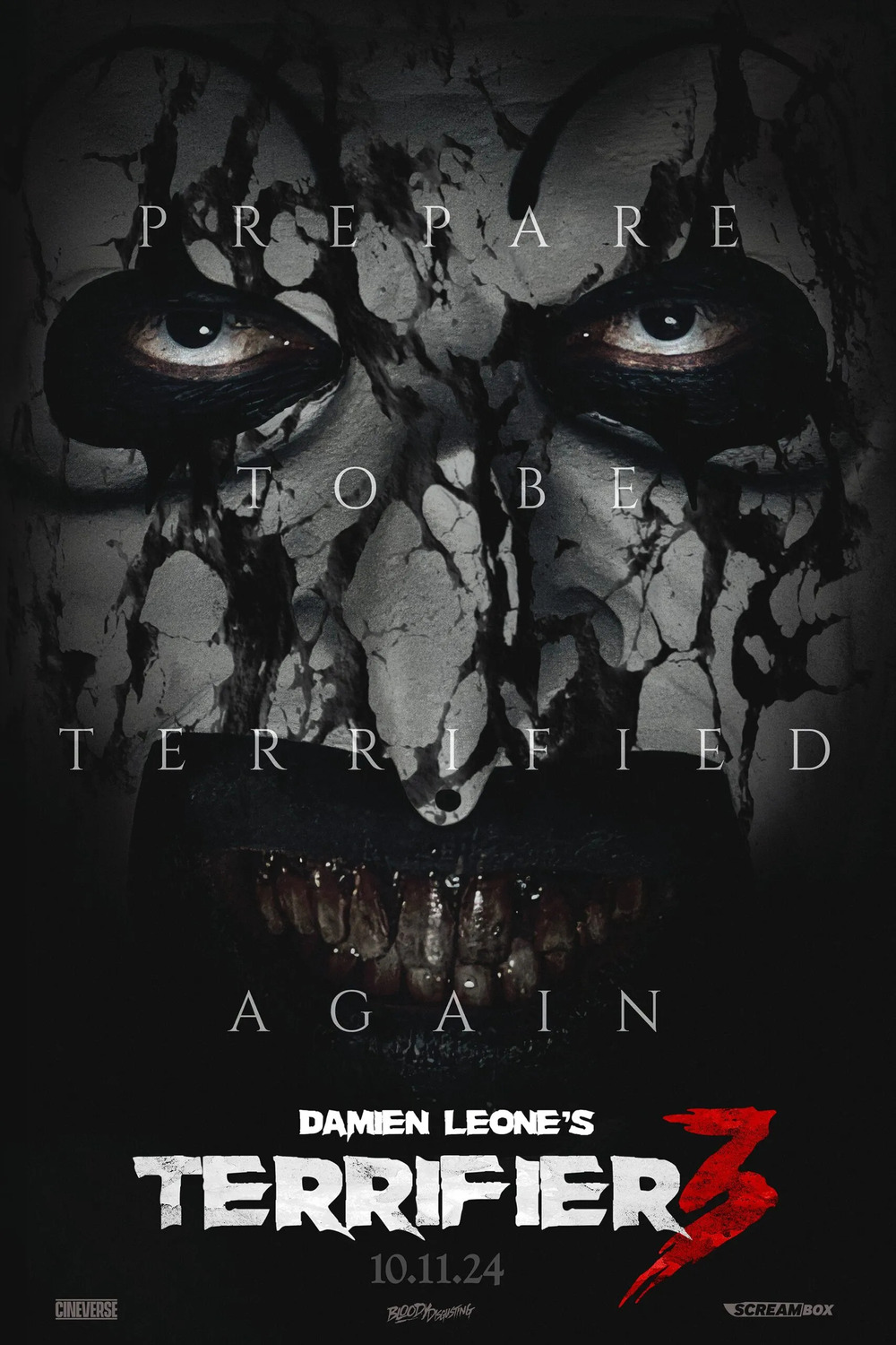 Terrifier 3 Movie Poster | Art | Prepare To Be Terrified Again | Wall Deco