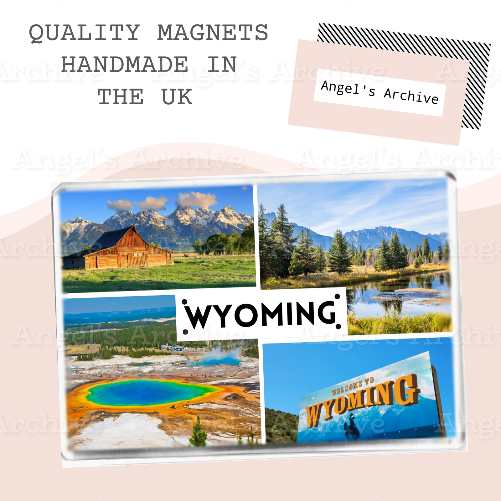 Wyoming ✳ USA State ✳ Holiday Souvenir ✳ Fridge Magnet ✳ Gift