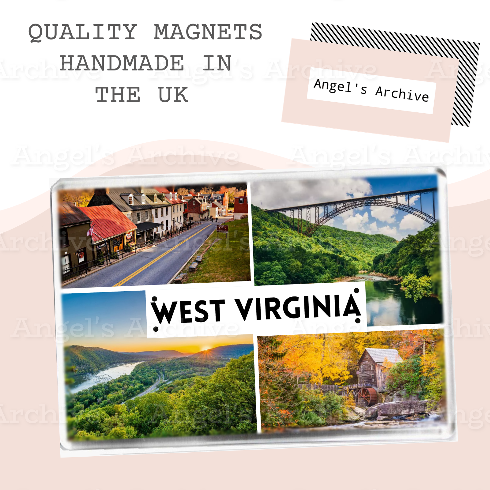 West Virginia ✳ USA State ✳ Holiday Souvenir ✳ Fridge Magnet ✳ Gift