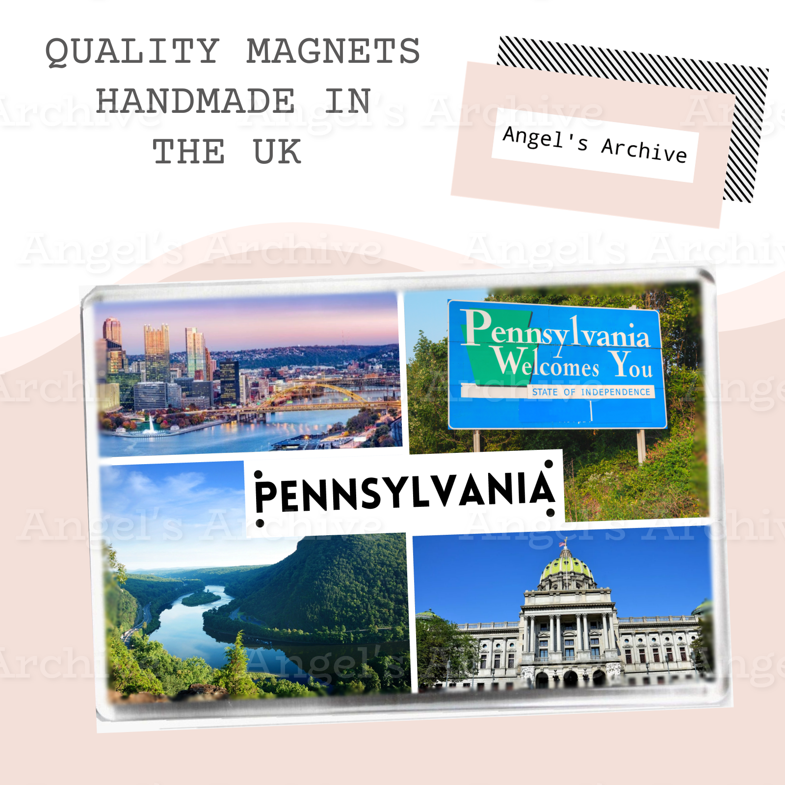 Pennsylvania ✳ USA State ✳ Holiday Souvenir ✳ Fridge Magnet ✳ Gift