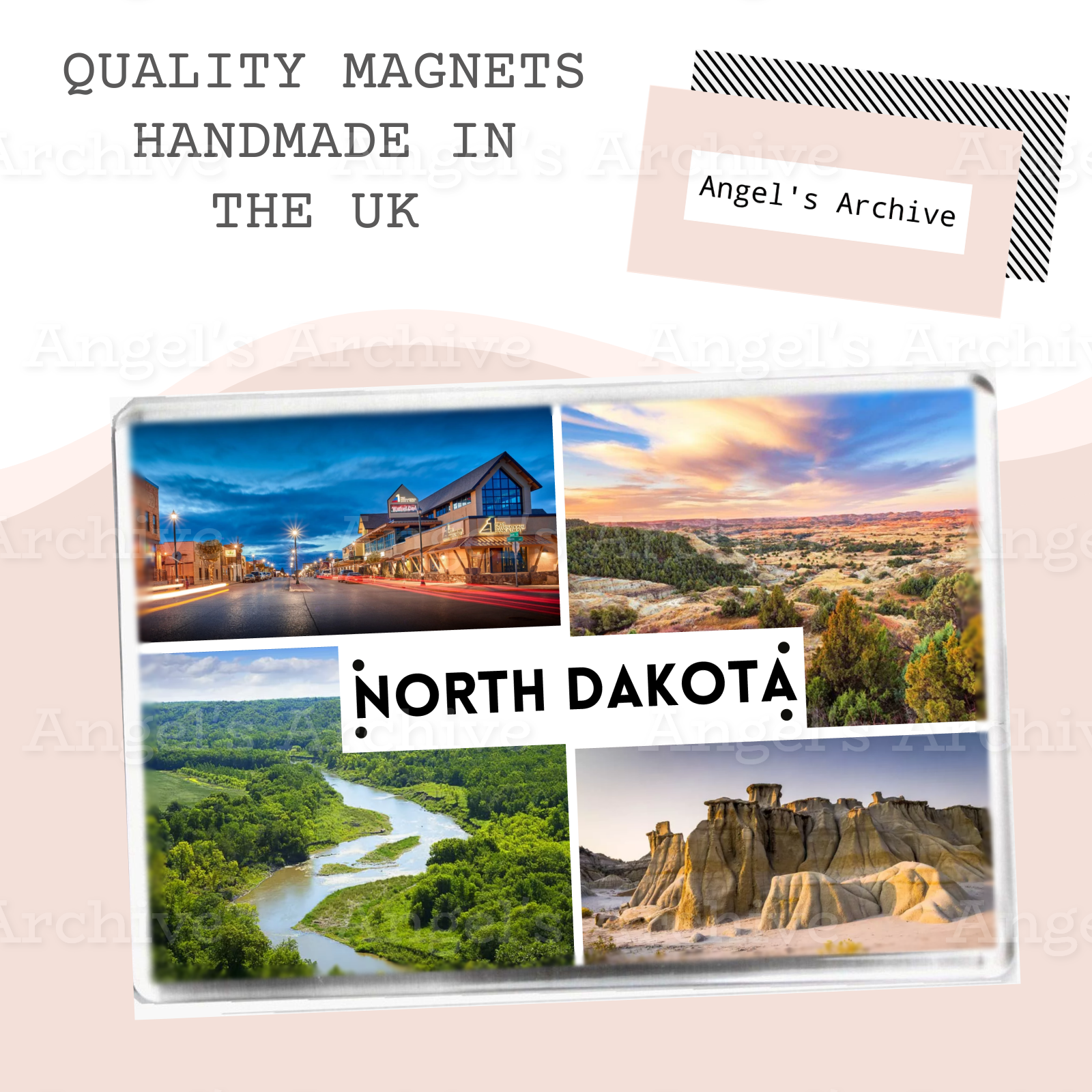 North Dakota ✳ USA State ✳ Holiday Souvenir ✳ Fridge Magnet ✳ Gift