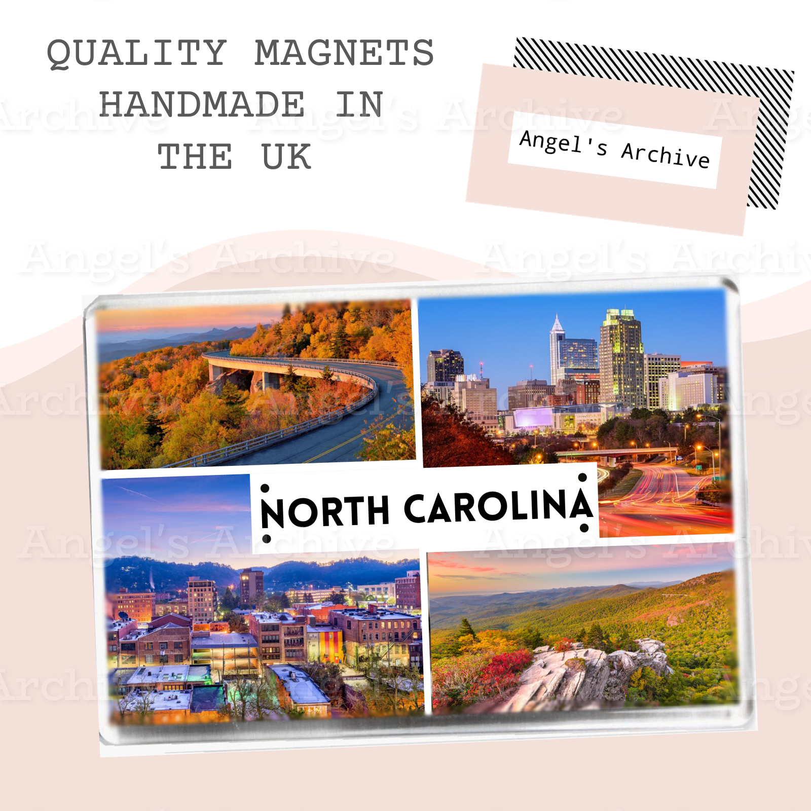 North Carolina ✳ USA State ✳ Holiday Souvenir ✳ Fridge Magnet ✳ Gift