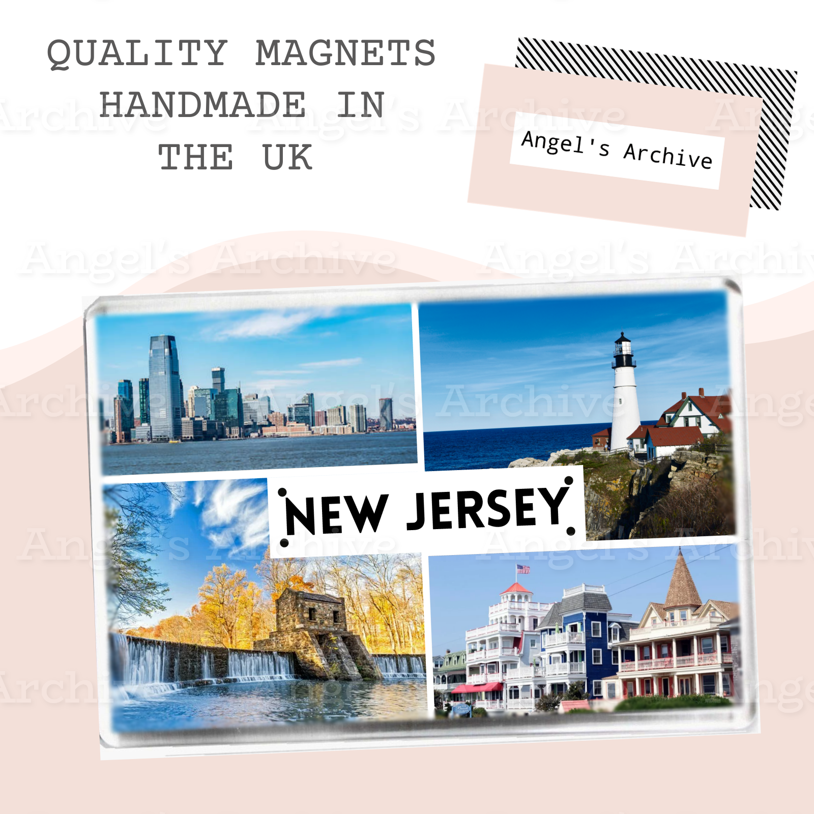 New Jersey ✳ USA State ✳ Holiday Souvenir ✳ Fridge Magnet ✳ Gift
