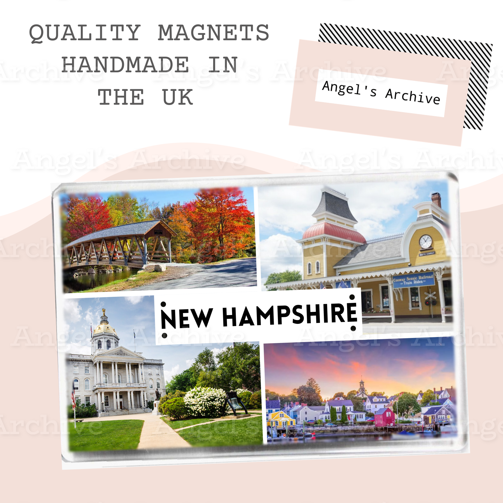New Hampshire ✳ USA State ✳ Holiday Souvenir ✳ Fridge Magnet ✳ Gift