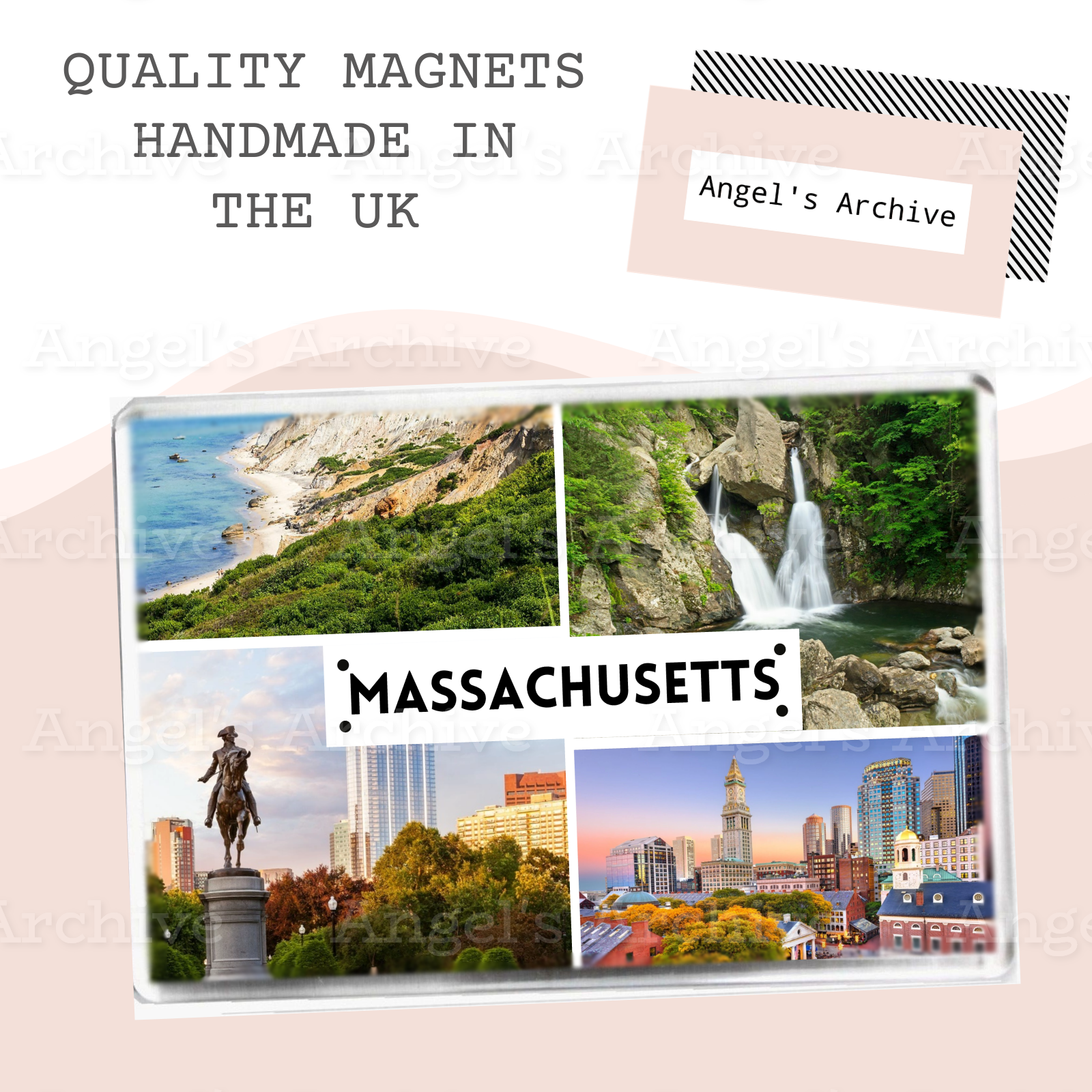 Massachusetts ✳ USA State ✳ Holiday Souvenir ✳ Fridge Magnet ✳ Gift