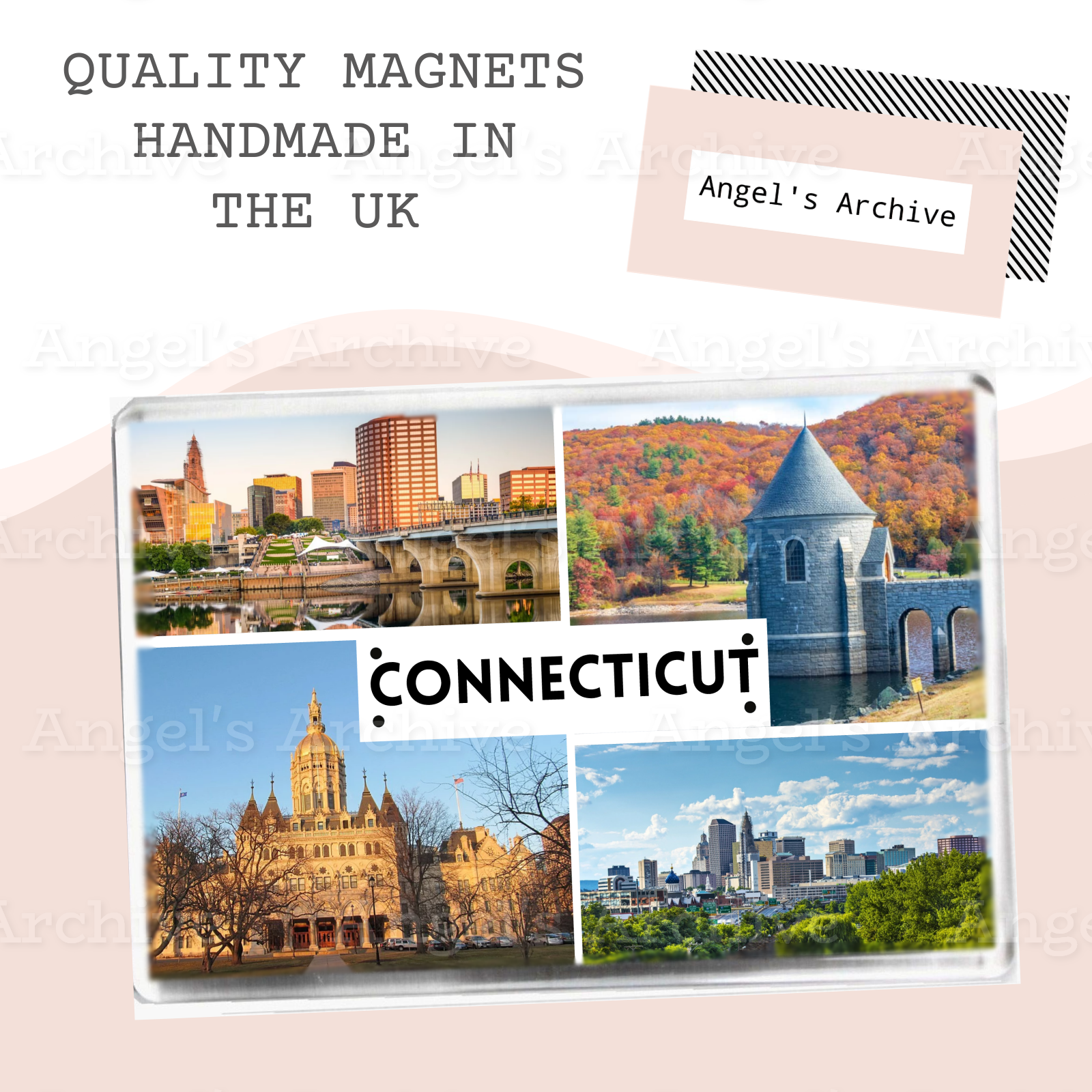 Connecticut ✳ USA State ✳ Holiday Souvenir ✳ Fridge Magnet ✳ Gift