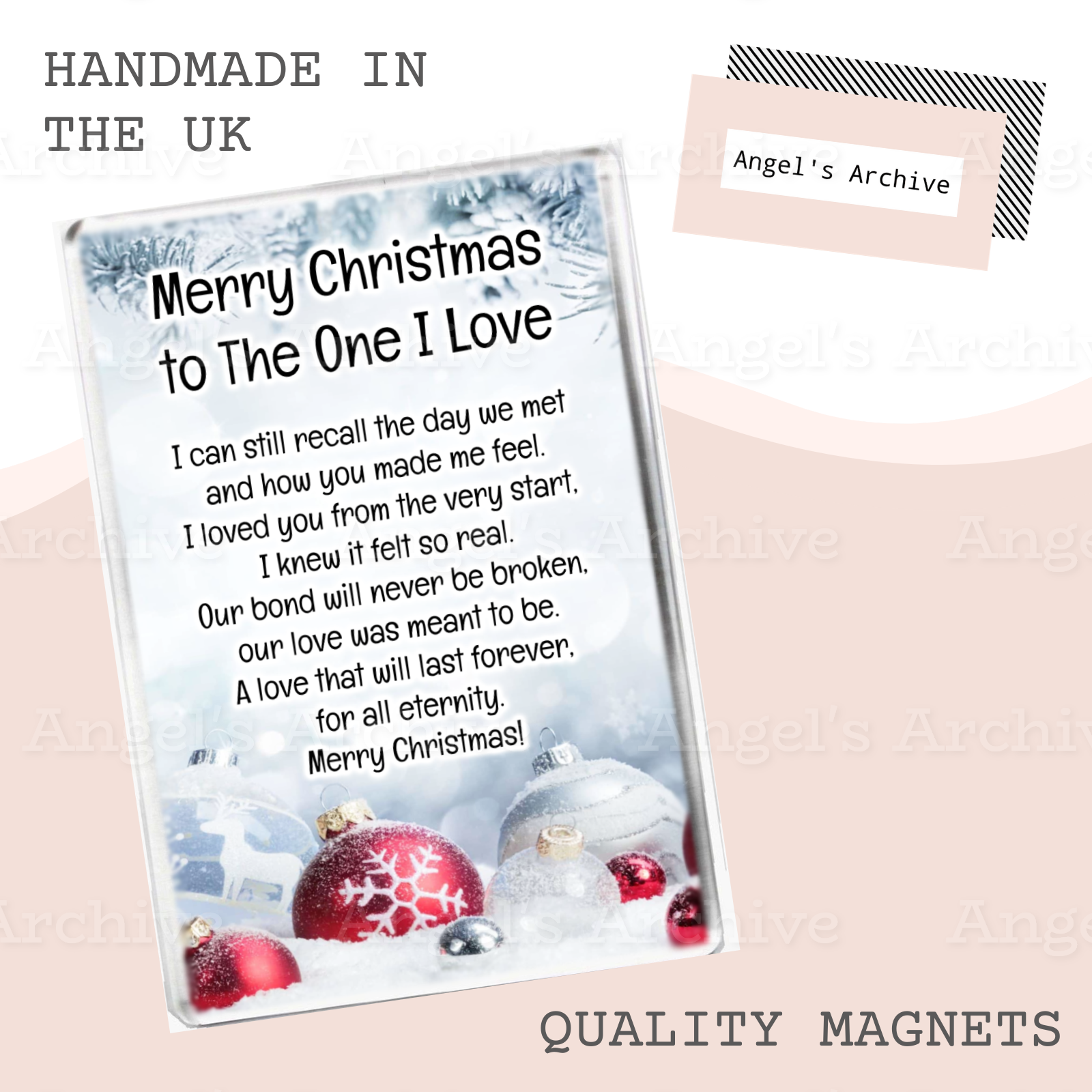 Merry Christmas to the One I Love ✳ Keepsake Poem ✳ Magnet ✳ Gift
