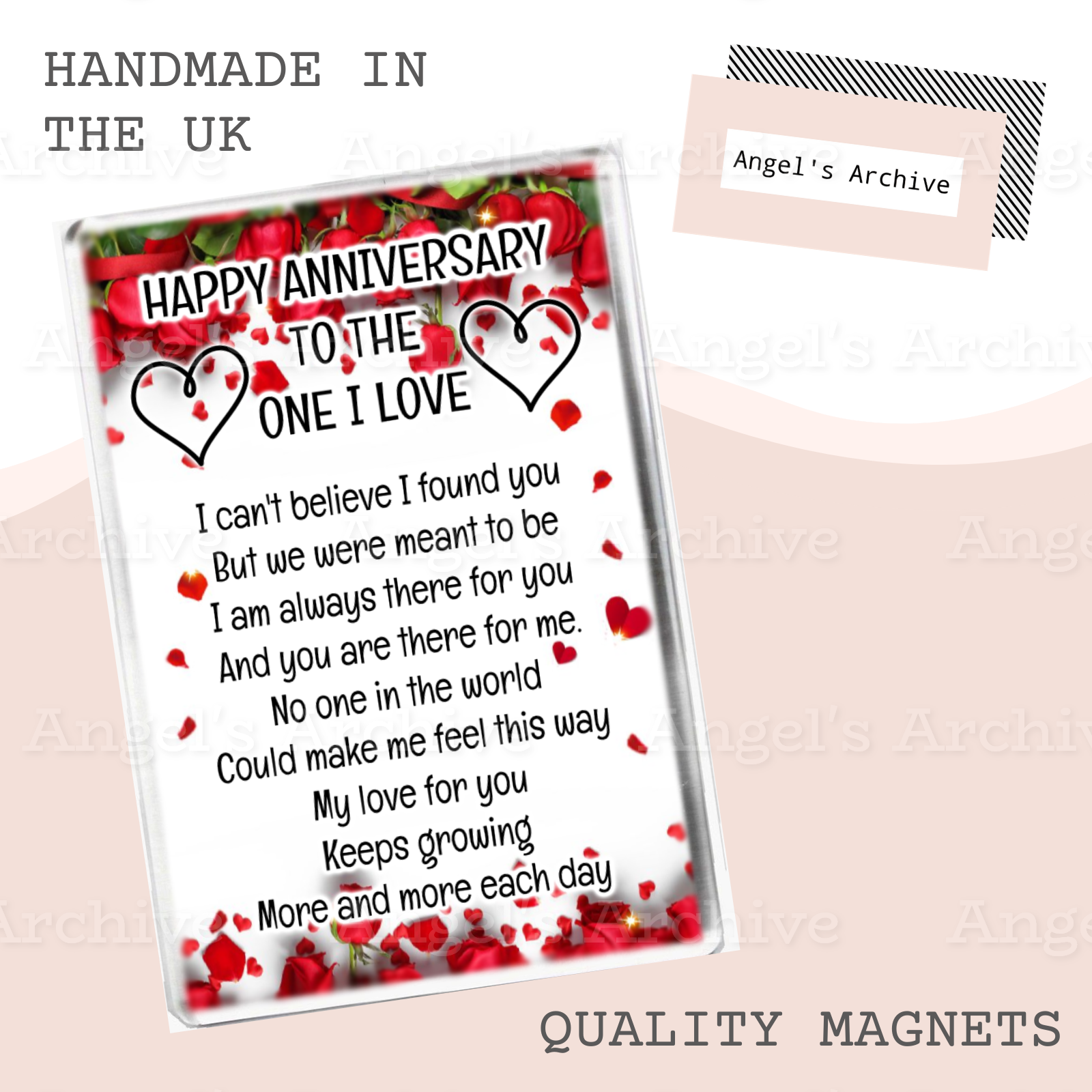 Happy Anniversary One I Love ✳ Keepsake Poem ✳ Magnet ✳ Gift