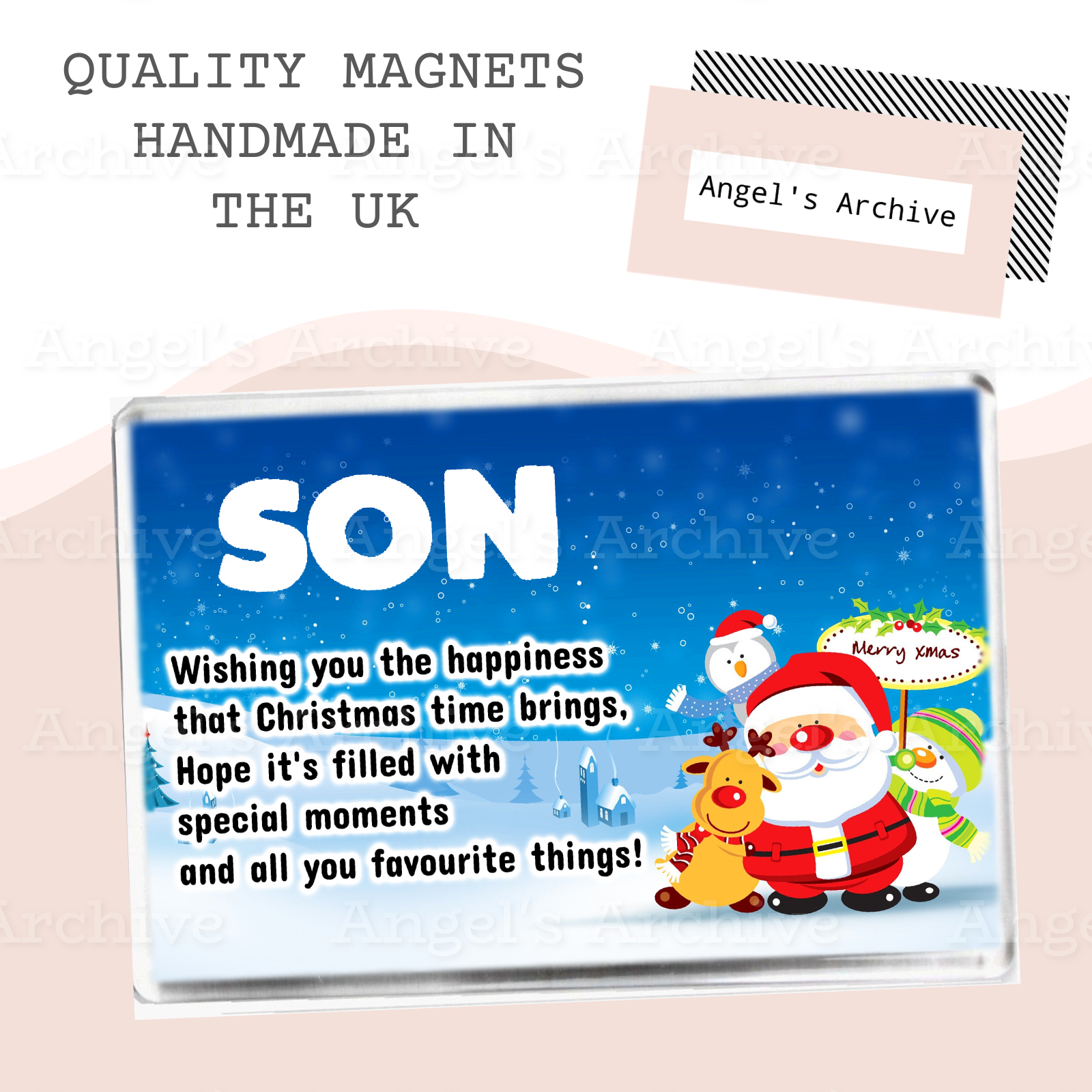 Merry Christmas Son ✳ Keepsake Poem ✳ Magnet ✳ Gift