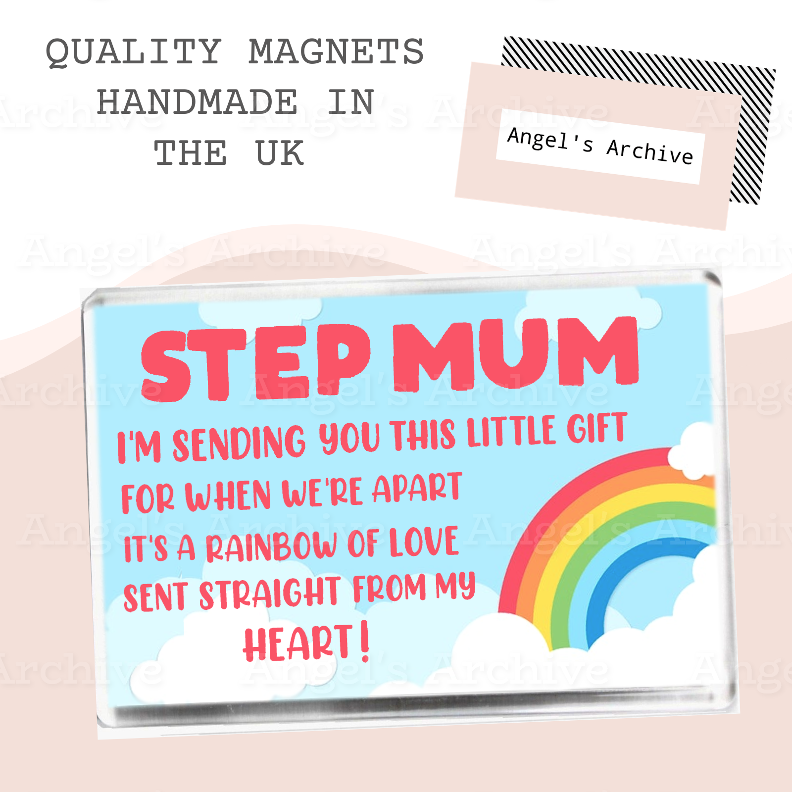 Step Mum ✳ Thinking of You Rainbow ✳ Keepsake Poem ✳ Magnet ✳ Gift