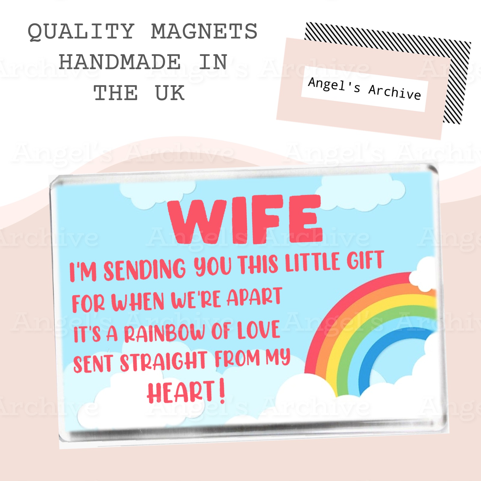 Wife ✳ Thinking of You Rainbow ✳ Keepsake Poem ✳ Magnet ✳ Gift