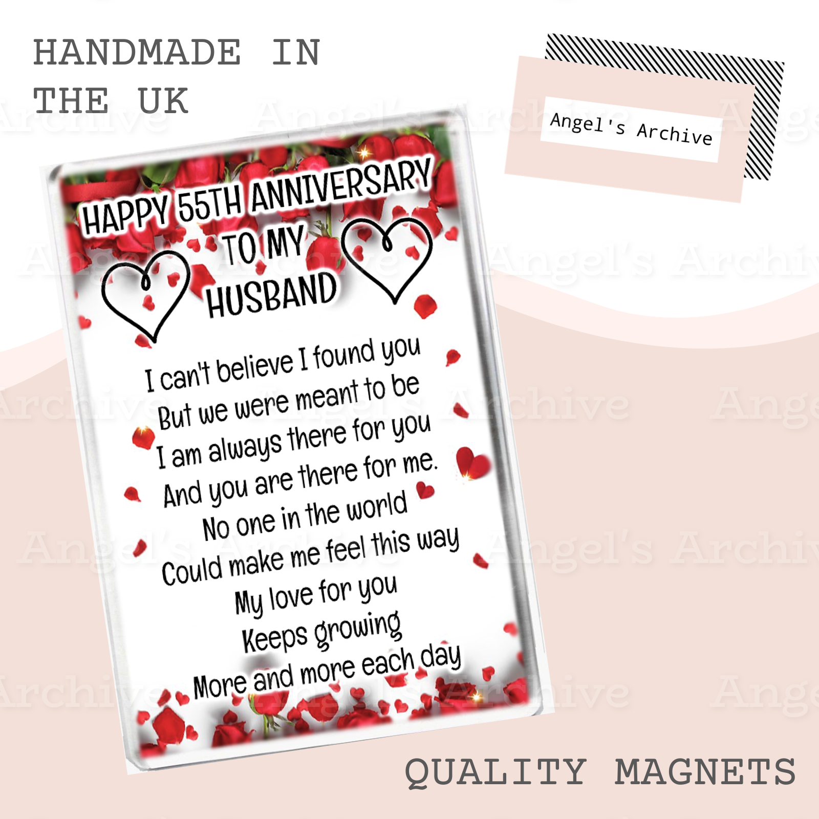 Happy 55th Anniversary to my Husband ✳ Keepsake Poem ✳ Magnet ✳ Gift