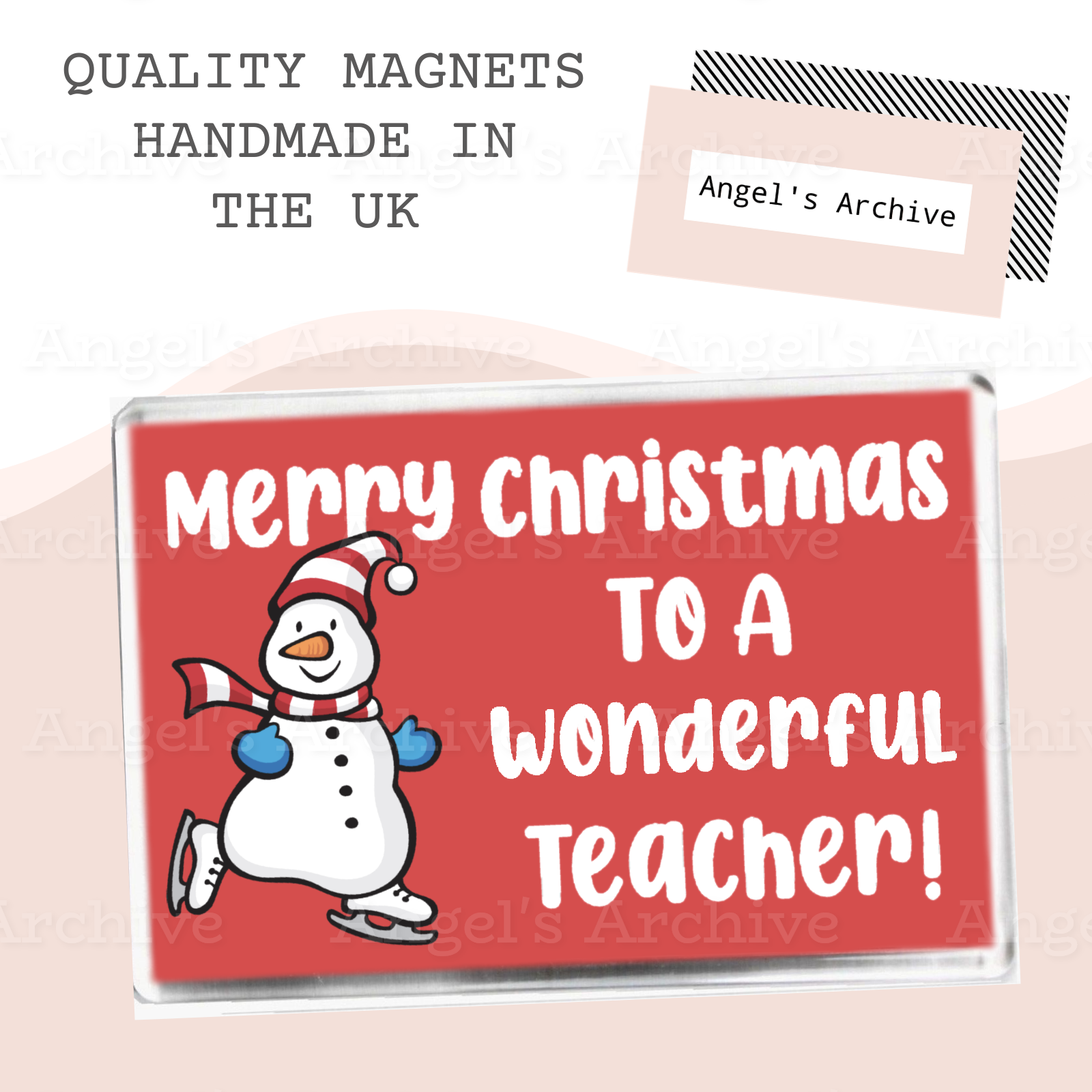 Merry Christmas to a Wonderful Teacher ✳ Magnet ✳ End of Term Gift